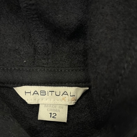 NWT Black Cropped Hoodie with Red and White Stripes by Habitual (size 12) - Picture 4 of 7